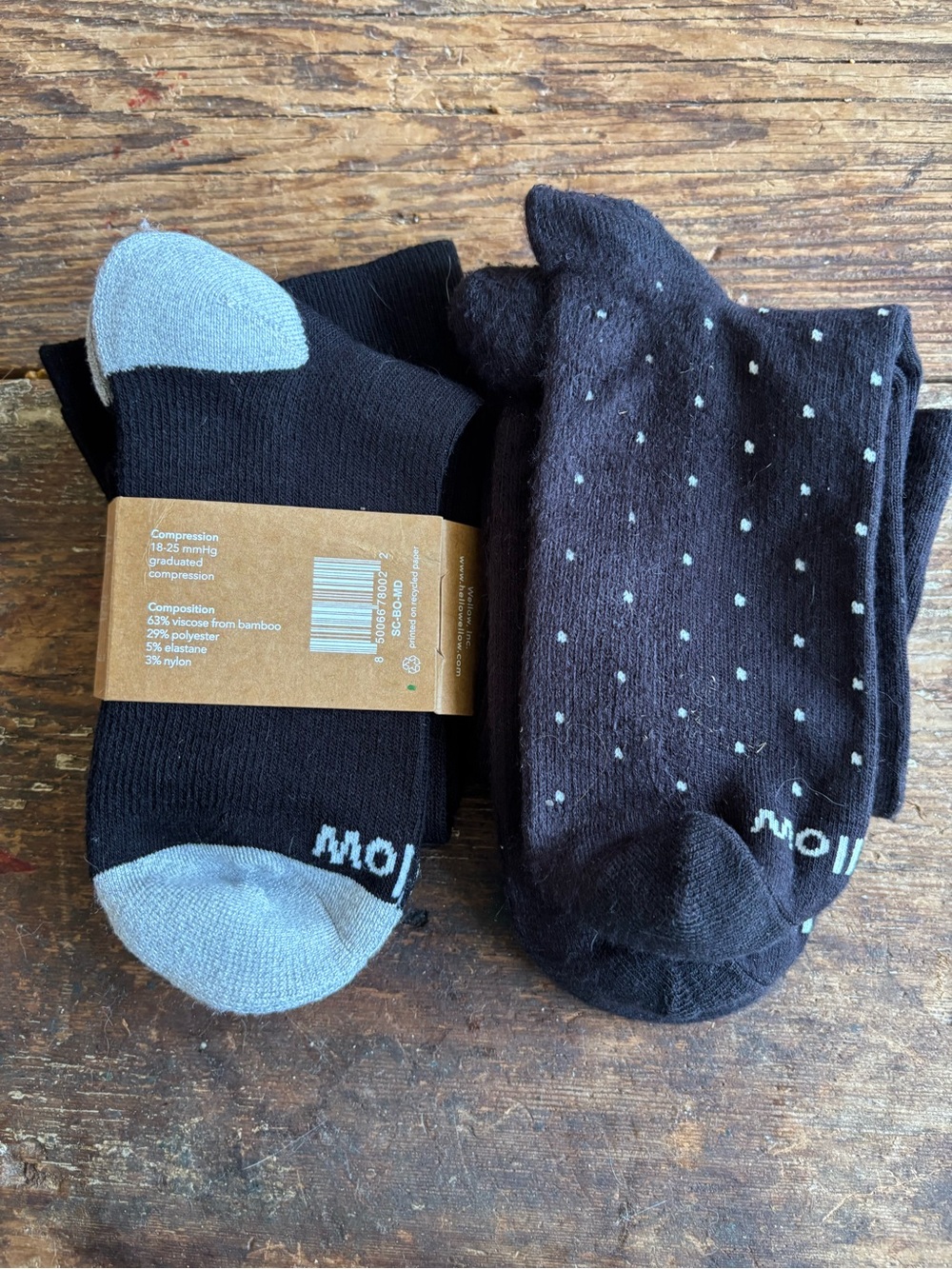 Wellow Men's Bamboo  Compression Socks Medium